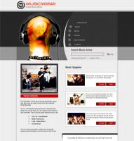 Popular music website template psd, htm